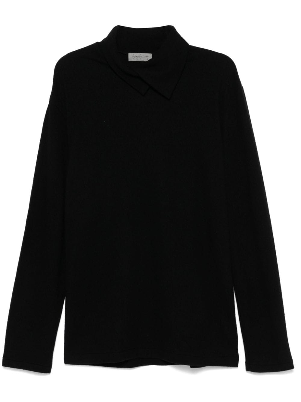 Yohji Yamamoto folded-collar sweater - Black von Yohji Yamamoto