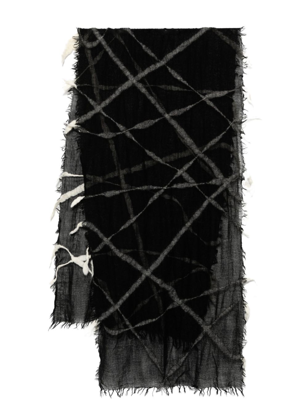 Yohji Yamamoto fringed scarf - Black von Yohji Yamamoto