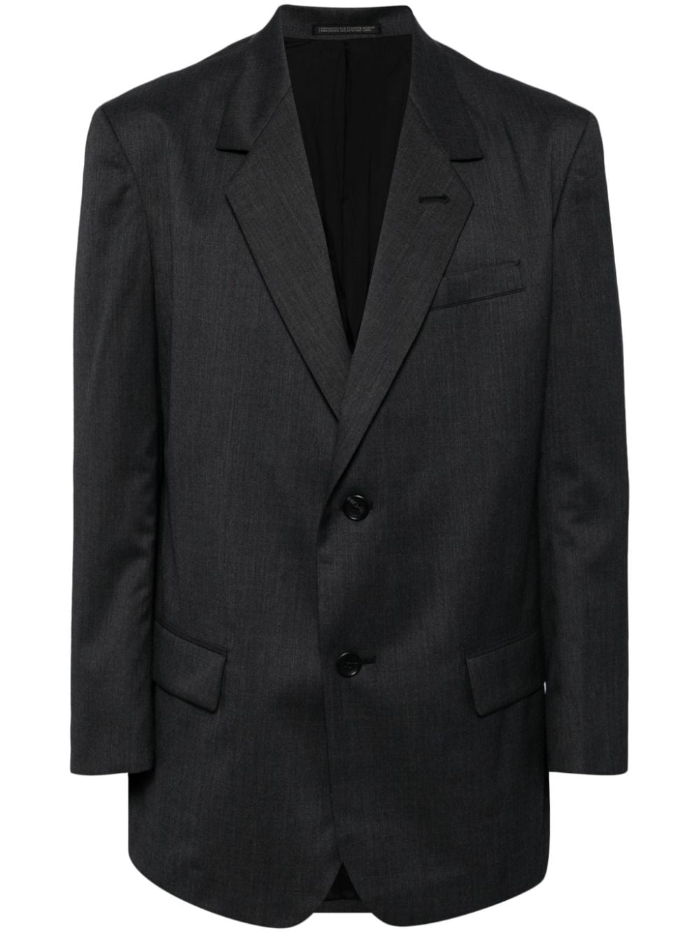 Yohji Yamamoto gabardine single-breasted blazer - Grey von Yohji Yamamoto