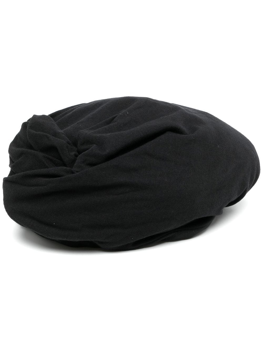 Yohji Yamamoto gathered cotton beret - Black von Yohji Yamamoto