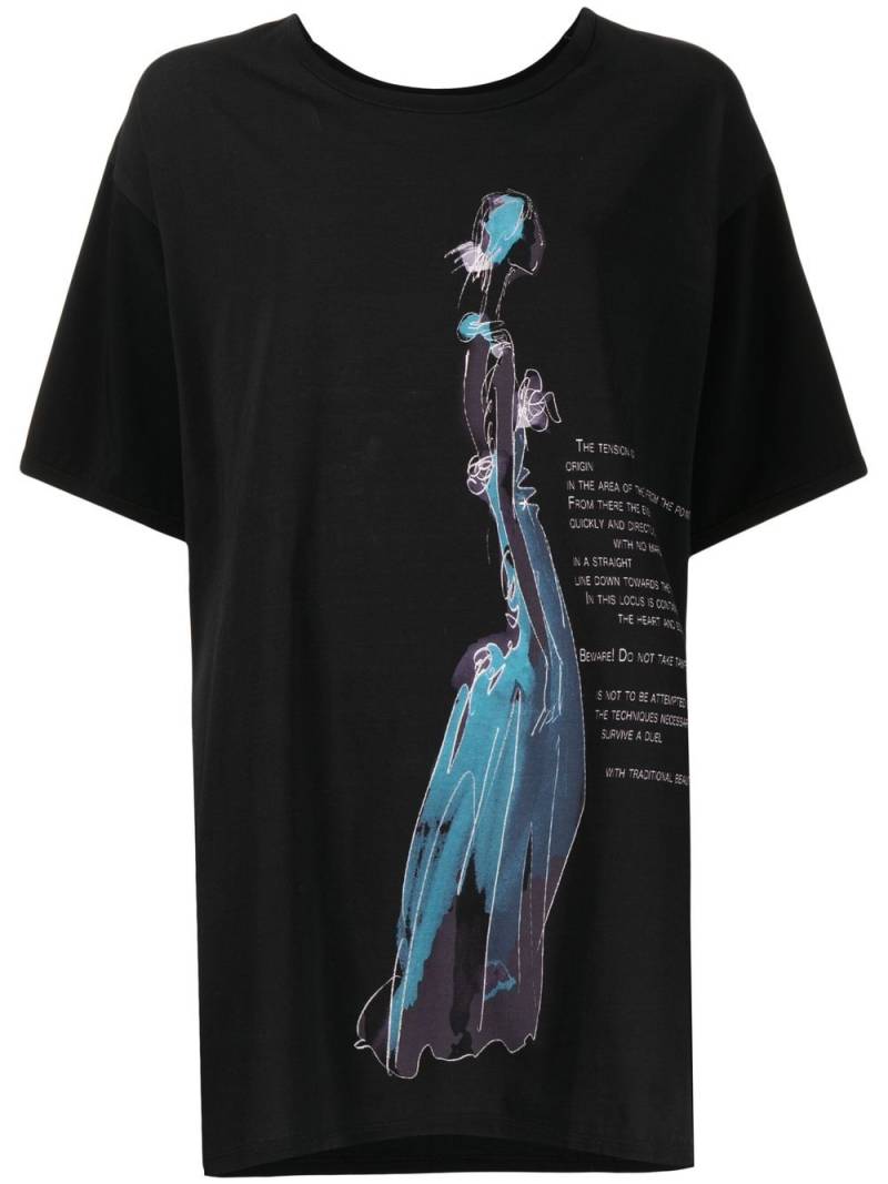 Yohji Yamamoto graphic-print T-shirt - Black von Yohji Yamamoto