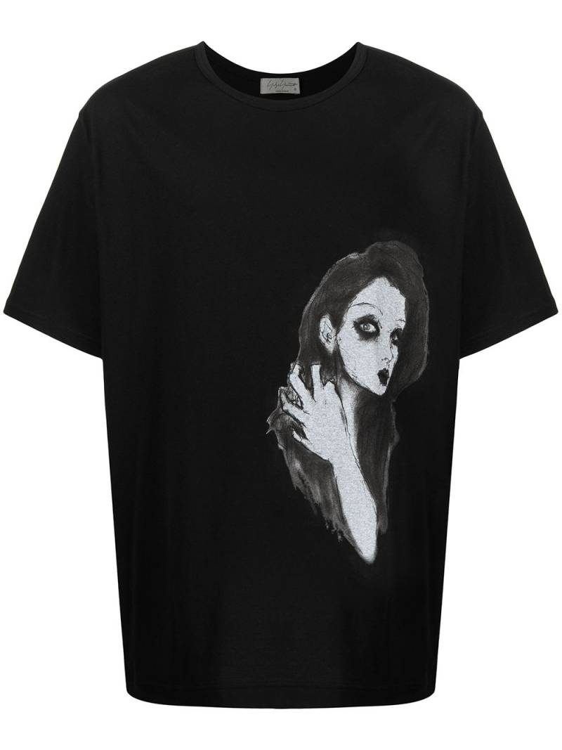 Yohji Yamamoto graphic-print T-shirt - Black von Yohji Yamamoto