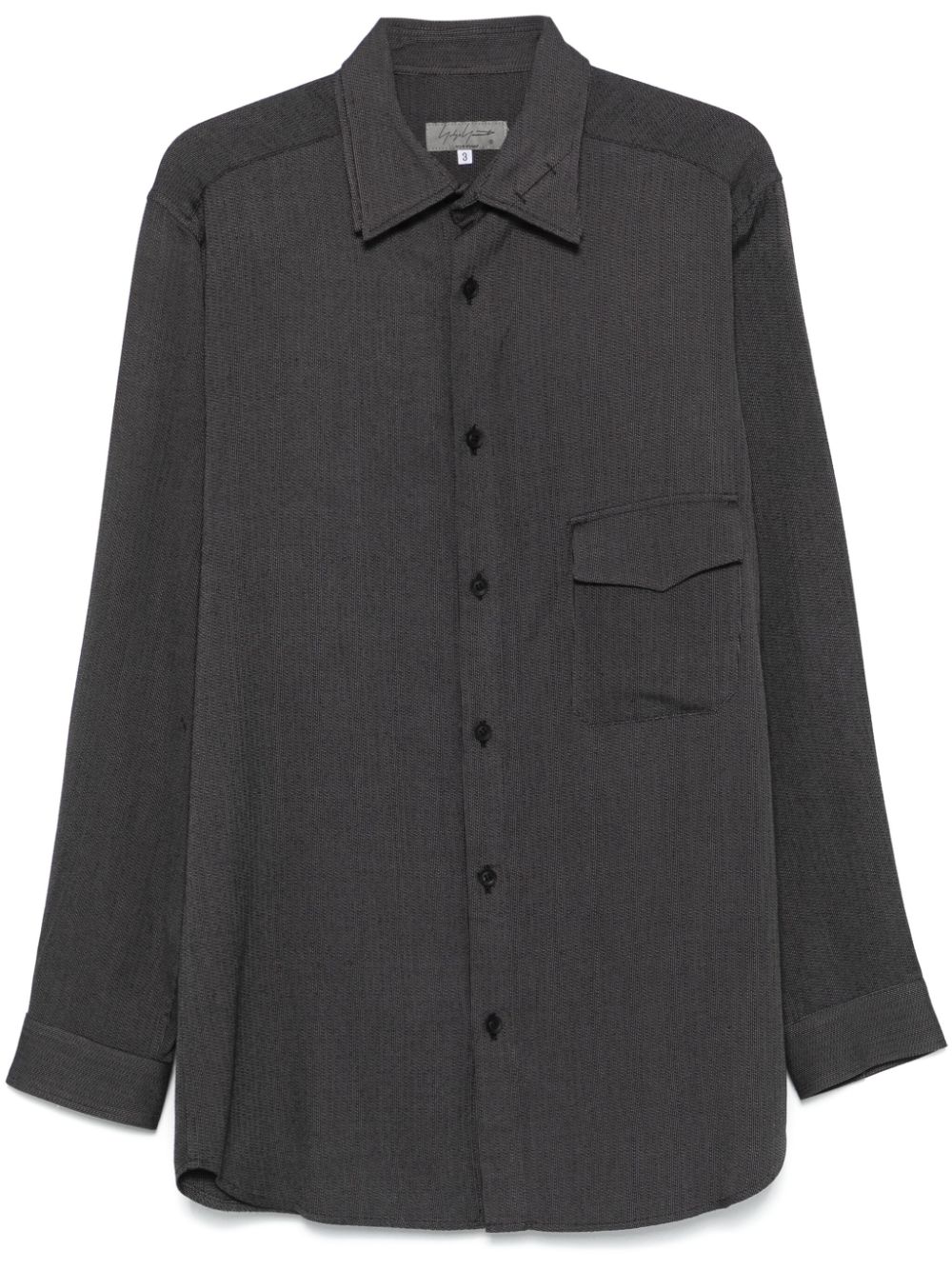 Yohji Yamamoto herringbone-pattern shirt - Grey von Yohji Yamamoto