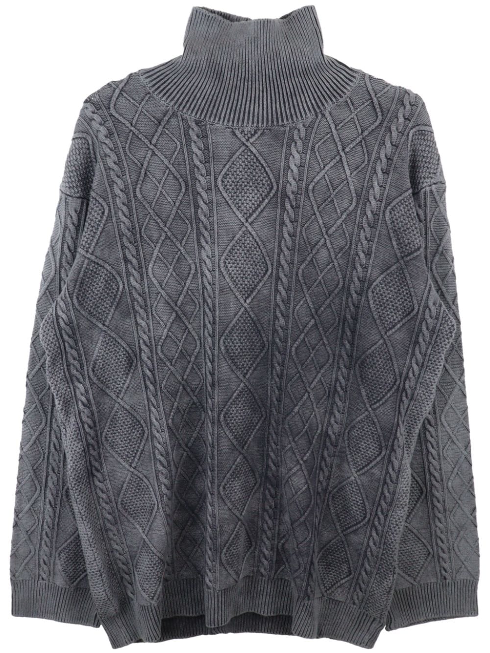 Yohji Yamamoto high-neck cotton jumper - Grey von Yohji Yamamoto