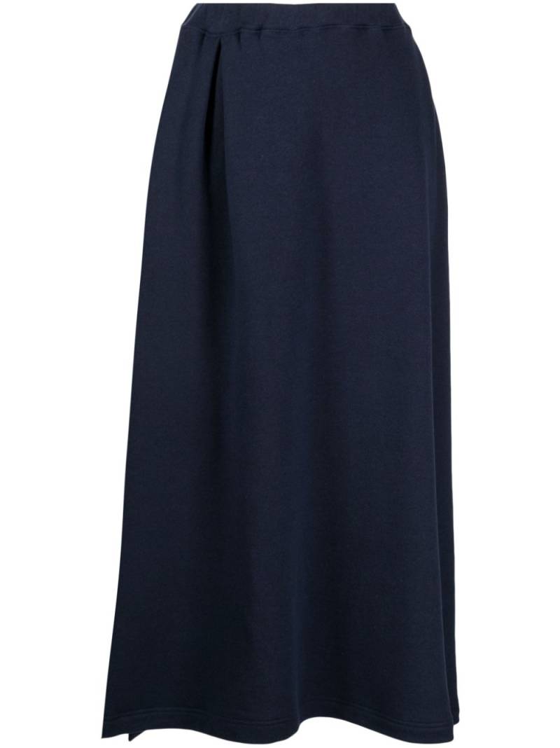 Yohji Yamamoto high-waist pleated midi skirt - Blue von Yohji Yamamoto