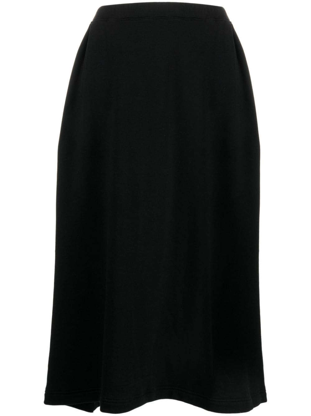 Yohji Yamamoto high-waisted pleat-detail midi skirt - Black von Yohji Yamamoto