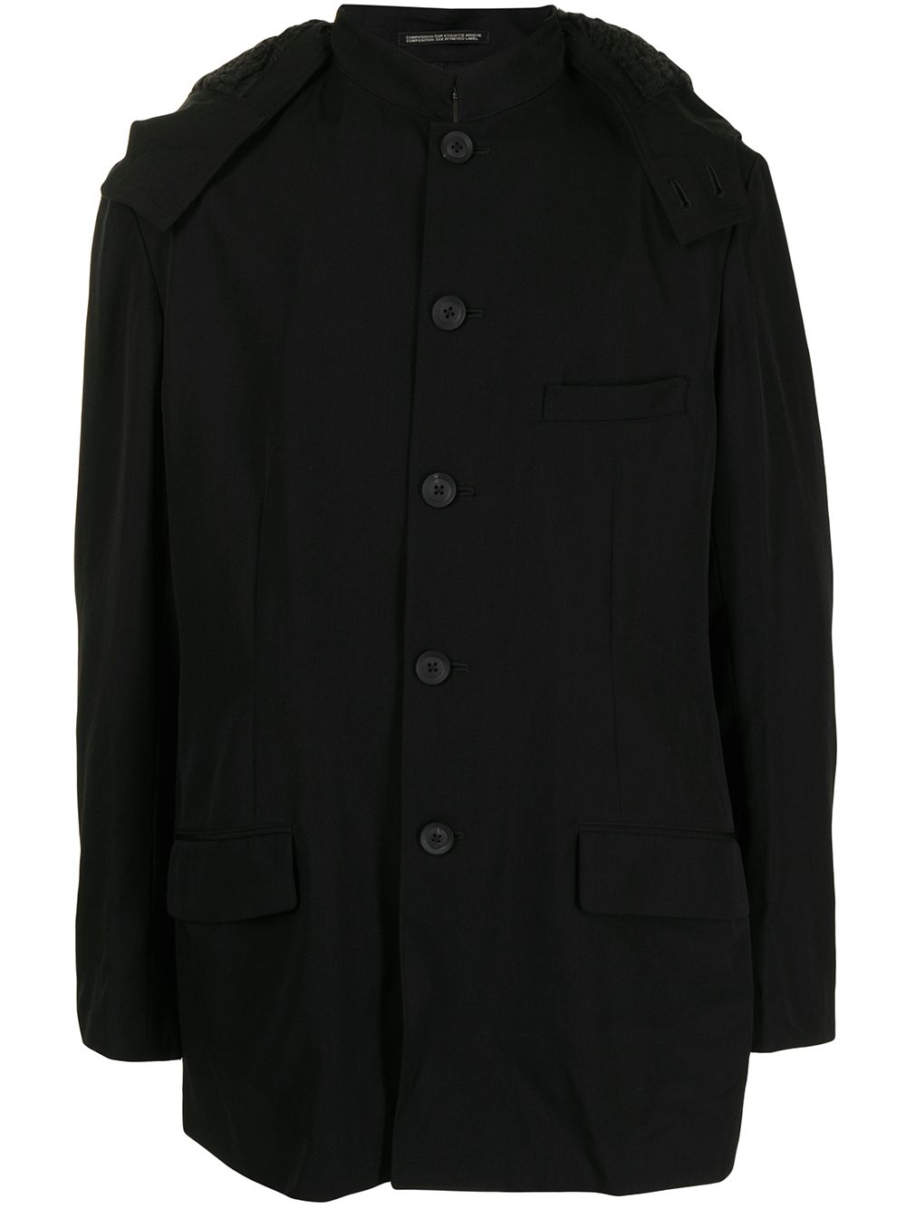 Yohji Yamamoto hooded button-down coat - Black von Yohji Yamamoto