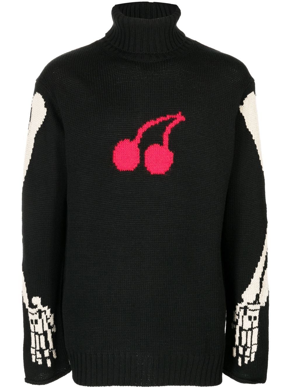 Yohji Yamamoto intarsia-knit roll-neck jumper - Black von Yohji Yamamoto