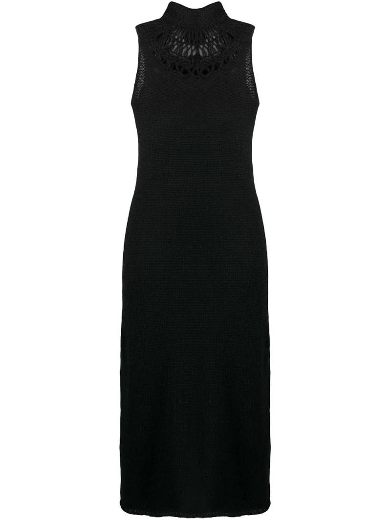 Yohji Yamamoto knitted dress with rear unravelling - Black von Yohji Yamamoto