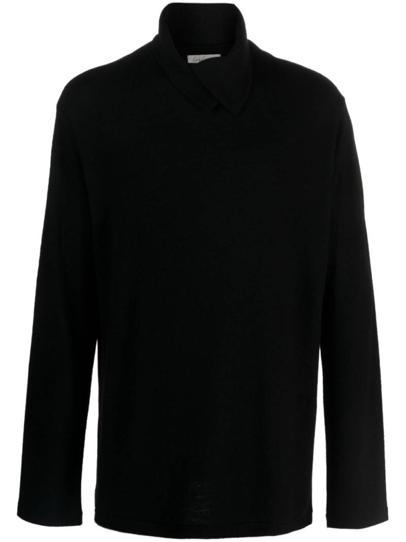 Yohji Yamamoto layered-neck wool jumper - Black von Yohji Yamamoto