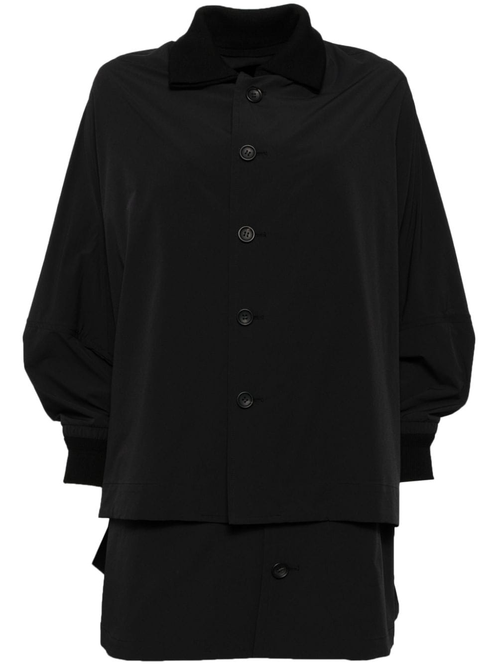 Yohji Yamamoto layered single breasted coat - Black von Yohji Yamamoto