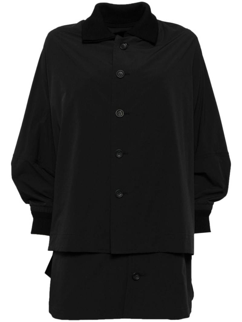 Yohji Yamamoto layered single breasted coat - Black von Yohji Yamamoto