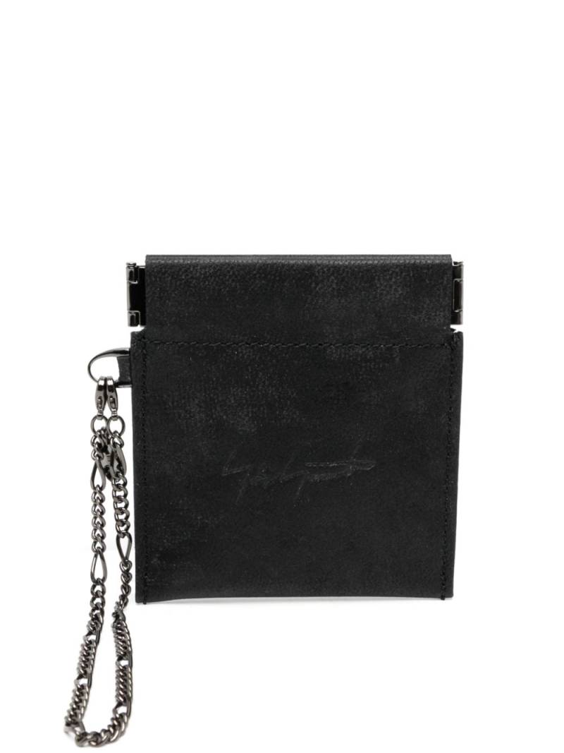 Yohji Yamamoto leather coin pocket - Black von Yohji Yamamoto