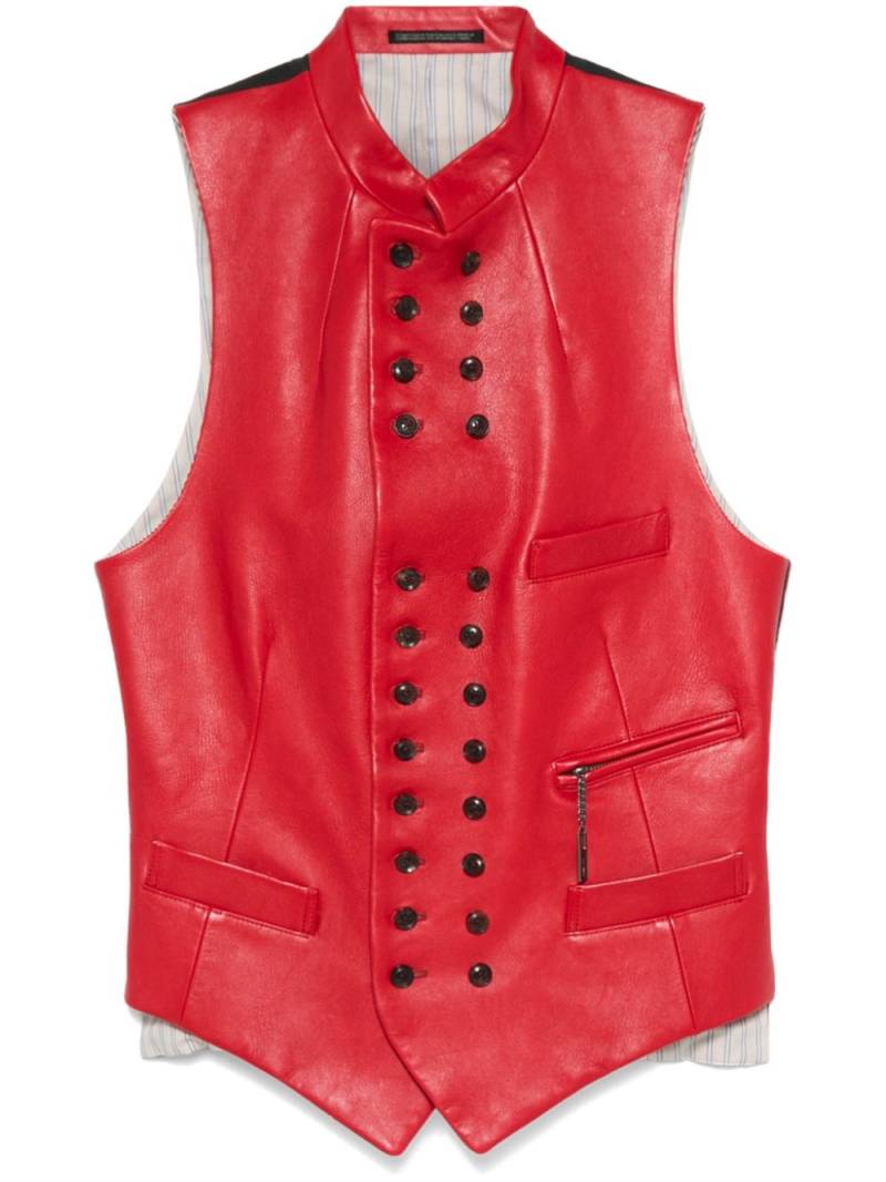 Yohji Yamamoto leather waistcoat - Red von Yohji Yamamoto