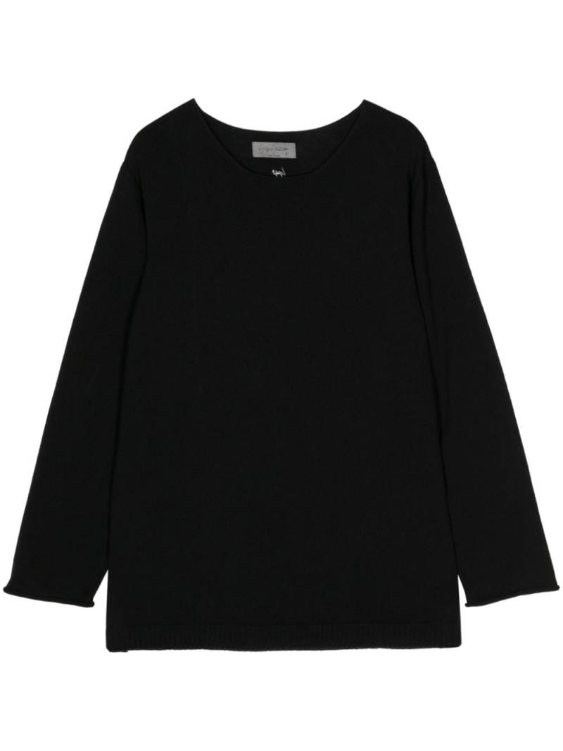 Yohji Yamamoto logo-embroidered jumper - Black von Yohji Yamamoto