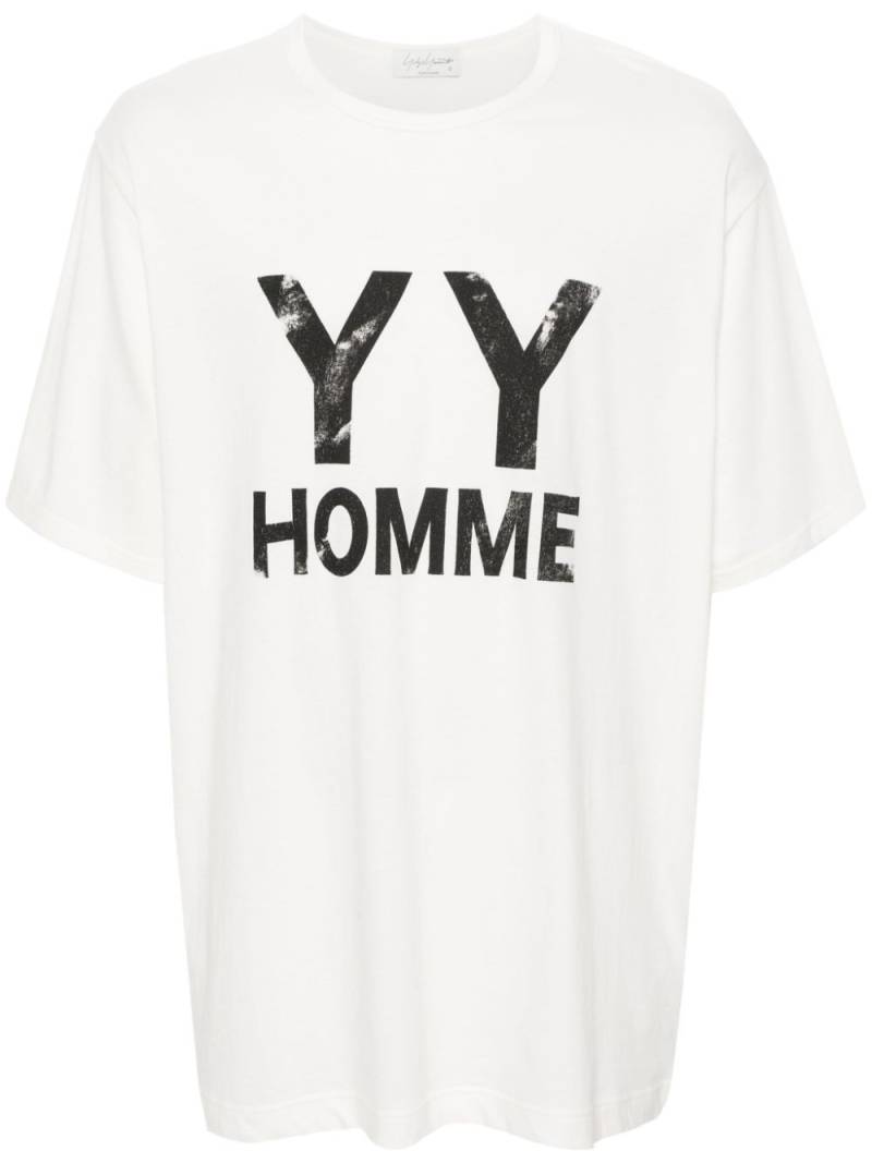 Yohji Yamamoto logo-print cotton T-shirt - White von Yohji Yamamoto