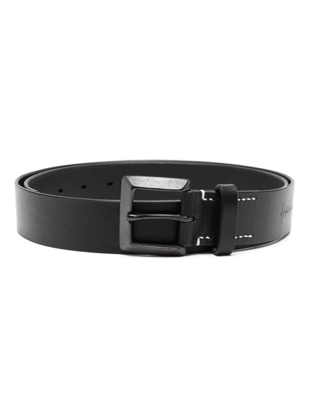 Yohji Yamamoto logo-print leather belt - Black von Yohji Yamamoto