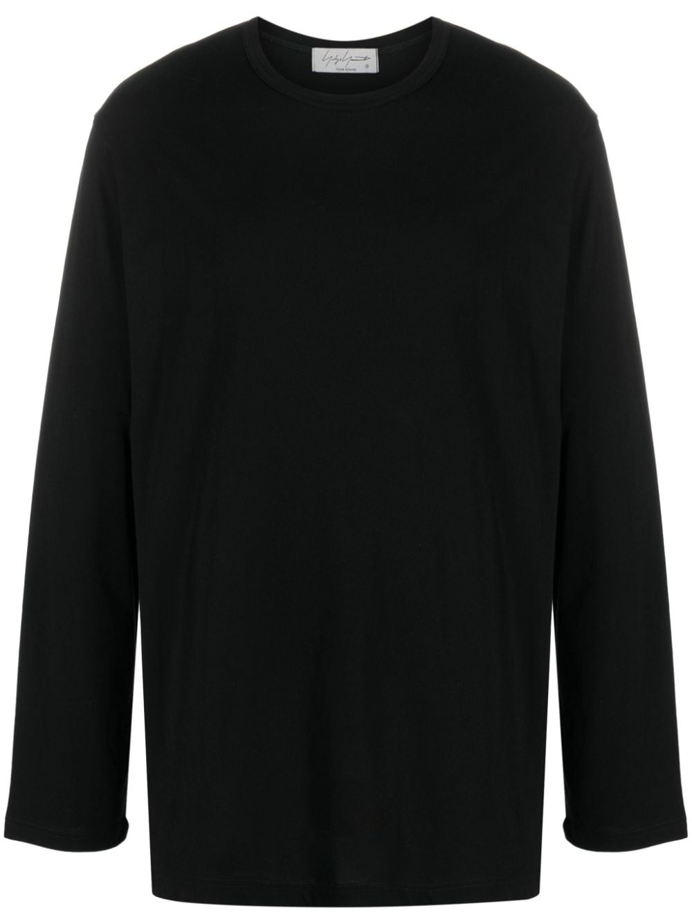 Yohji Yamamoto long-sleeve cotton T-shirt - Black von Yohji Yamamoto