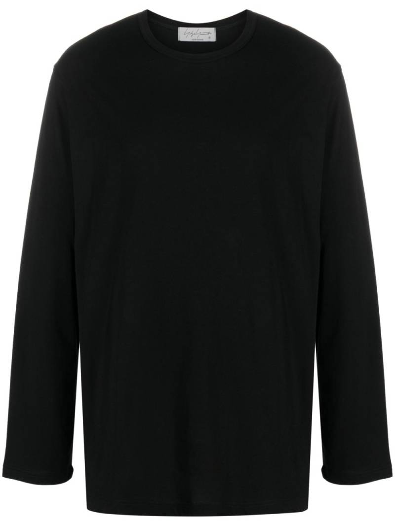 Yohji Yamamoto long-sleeve cotton T-shirt - Black von Yohji Yamamoto