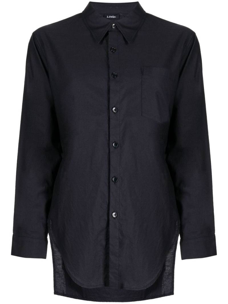 Yohji Yamamoto long-sleeve cotton shirt - Blue von Yohji Yamamoto