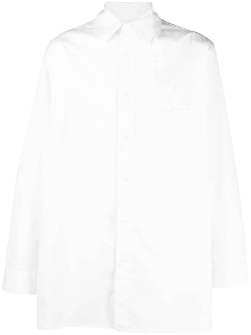 Yohji Yamamoto long-sleeve cotton shirt - White von Yohji Yamamoto