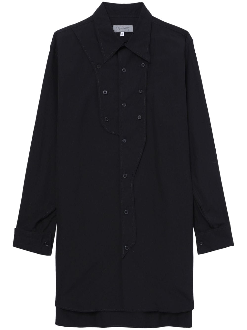 Yohji Yamamoto long-sleeved buttoned cotton shirt - Black von Yohji Yamamoto