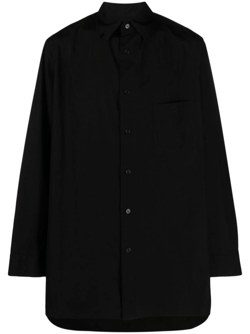 Yohji Yamamoto long-sleeved spread-collar shirt - Black von Yohji Yamamoto