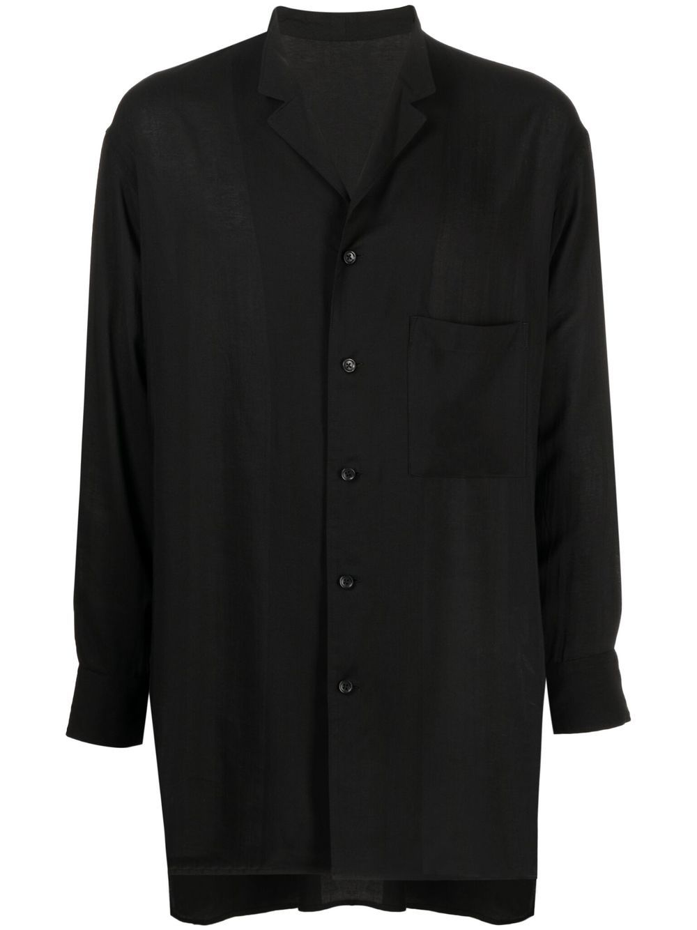 Yohji Yamamoto notched-collar shirt jacket - Black von Yohji Yamamoto