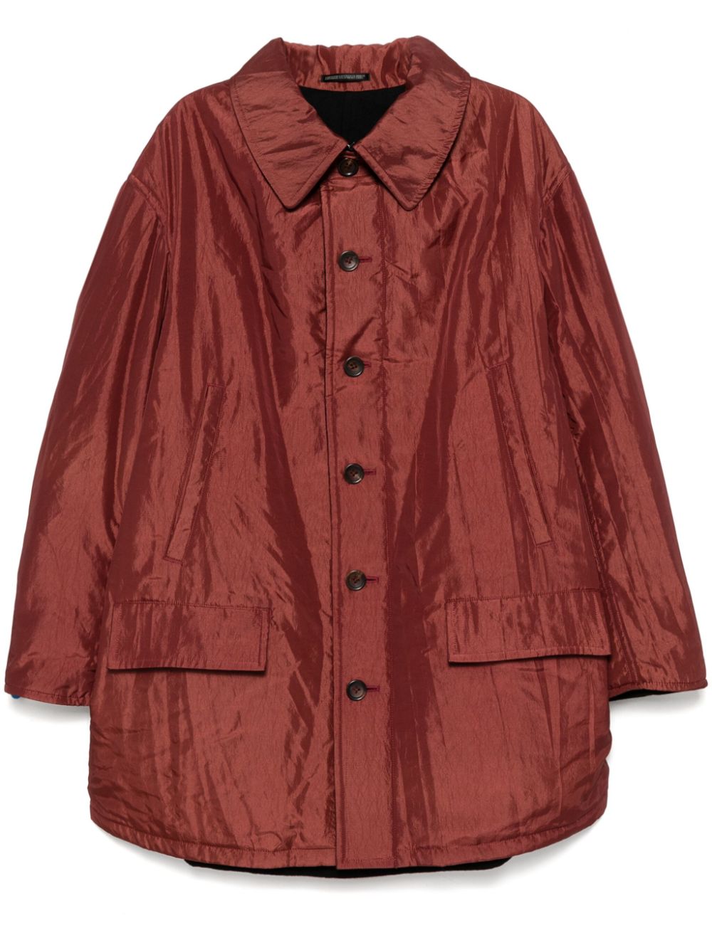 Yohji Yamamoto padded single-breasted coat - Red von Yohji Yamamoto