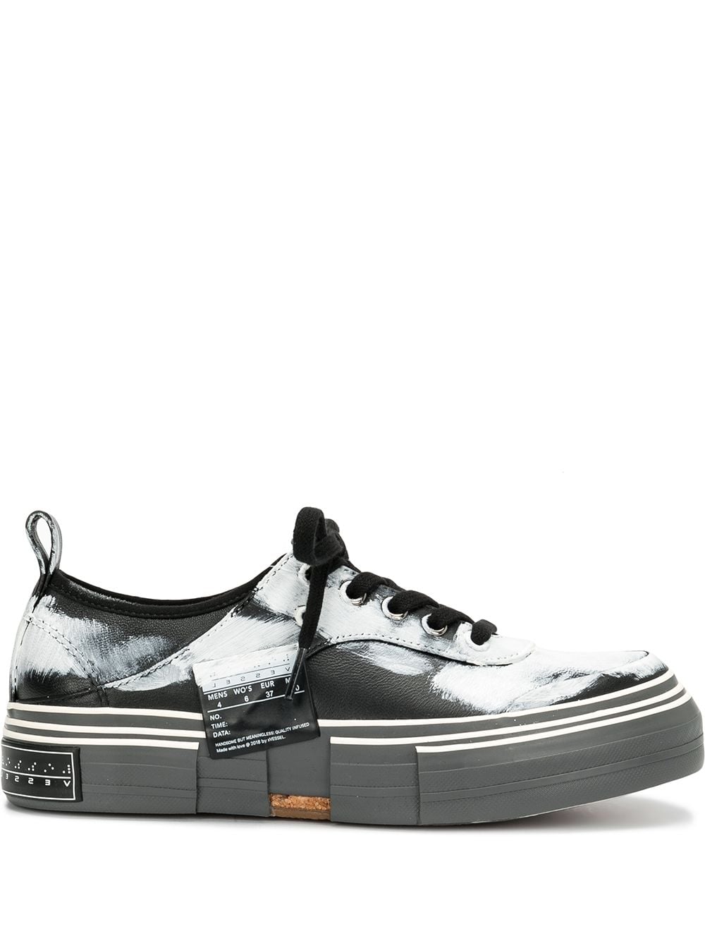 Yohji Yamamoto paint-print platform sole sneakers - Black von Yohji Yamamoto