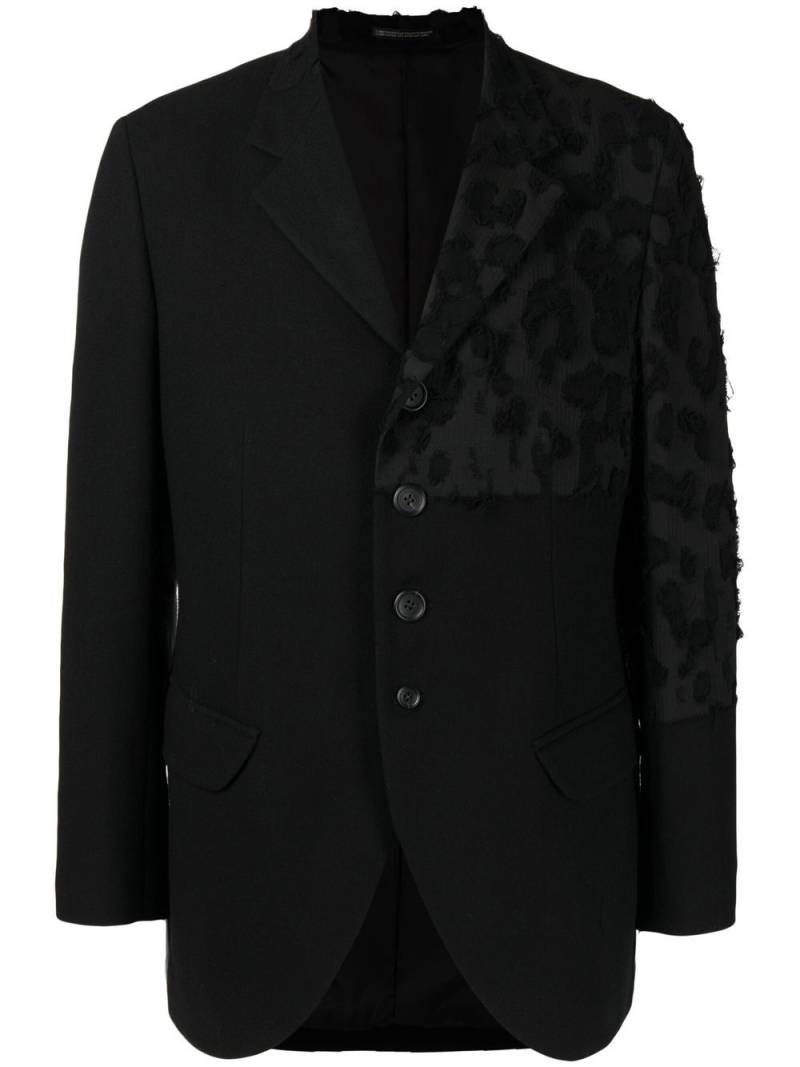 Yohji Yamamoto panelled single-breasted blazer - Black von Yohji Yamamoto