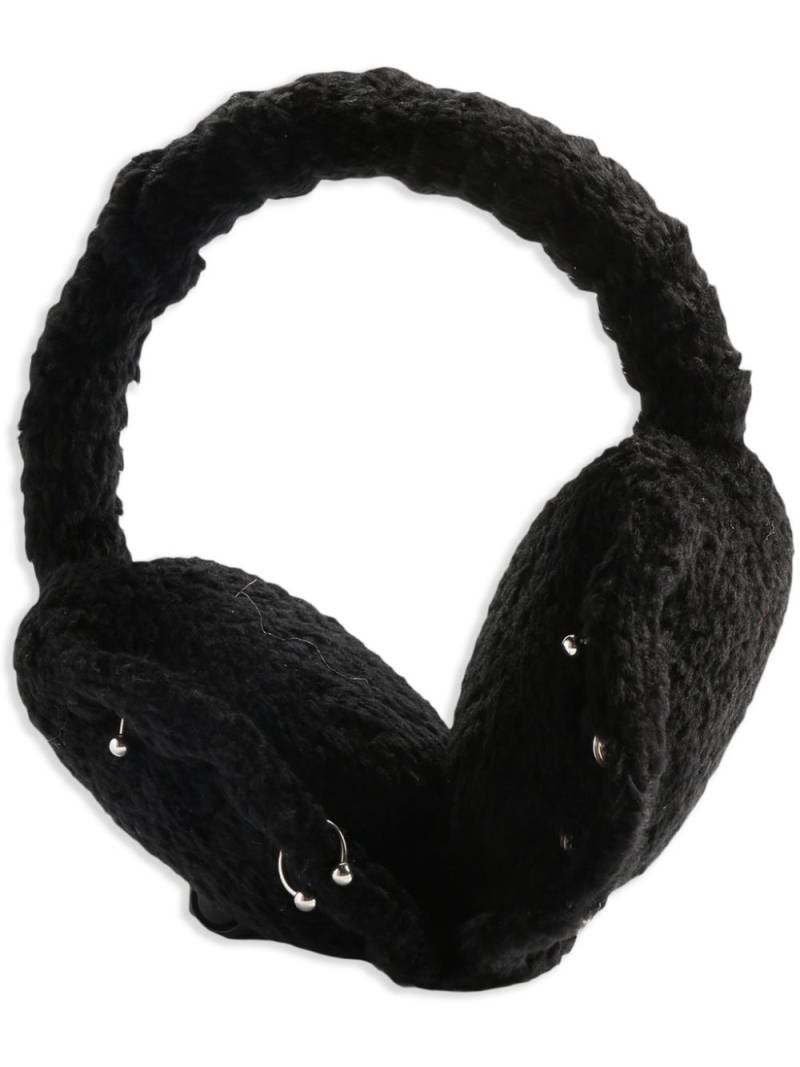 Yohji Yamamoto piercing-embellished ear muffs - Black von Yohji Yamamoto