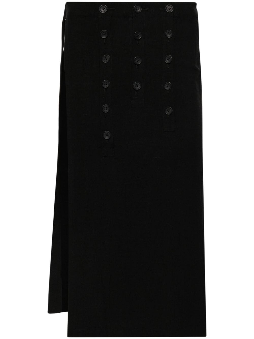 Yohji Yamamoto pin-appliqué wrap skirt - Black von Yohji Yamamoto