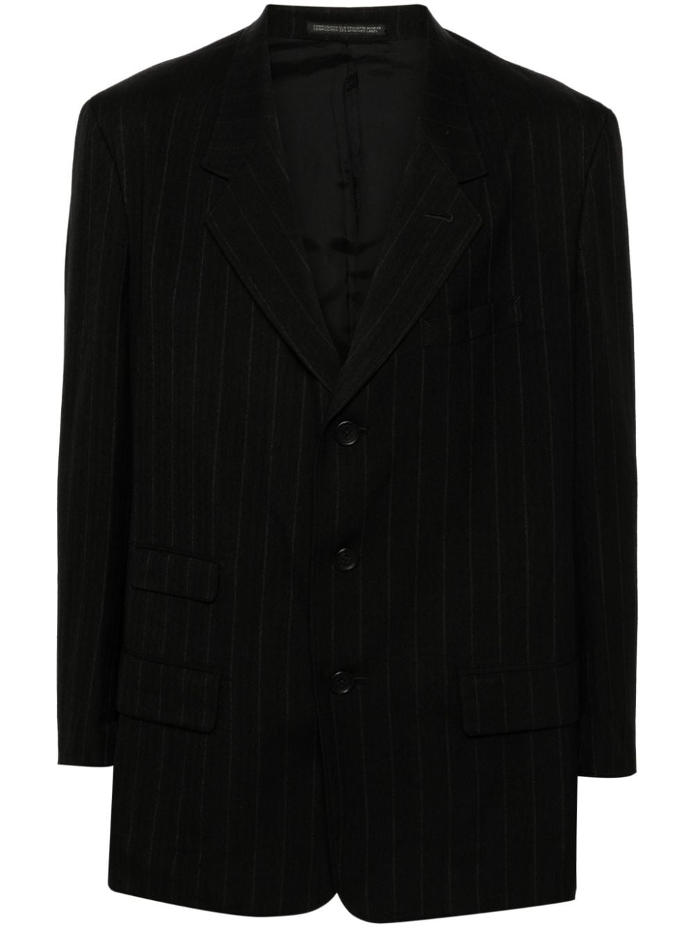 Yohji Yamamoto pinstriped blazer - Black von Yohji Yamamoto