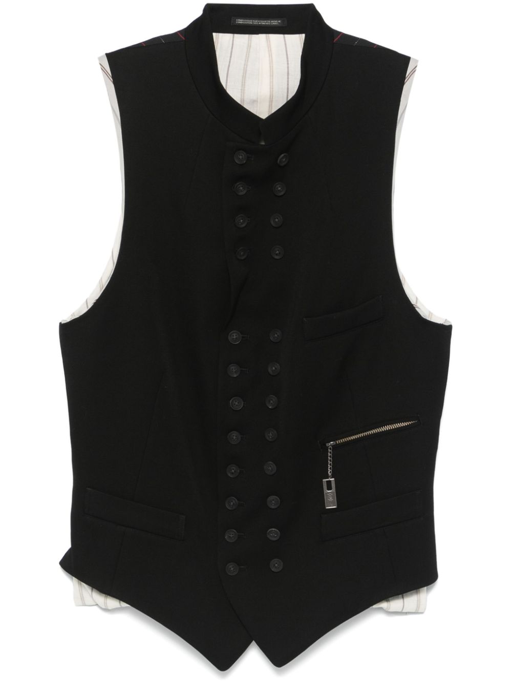 Yohji Yamamoto pinstriped waistcoat - Black von Yohji Yamamoto