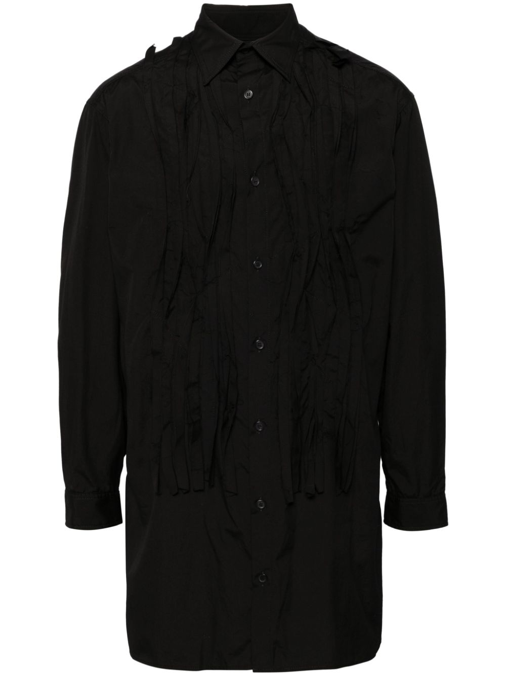 Yohji Yamamoto pintuck-detailed shirt - Black von Yohji Yamamoto