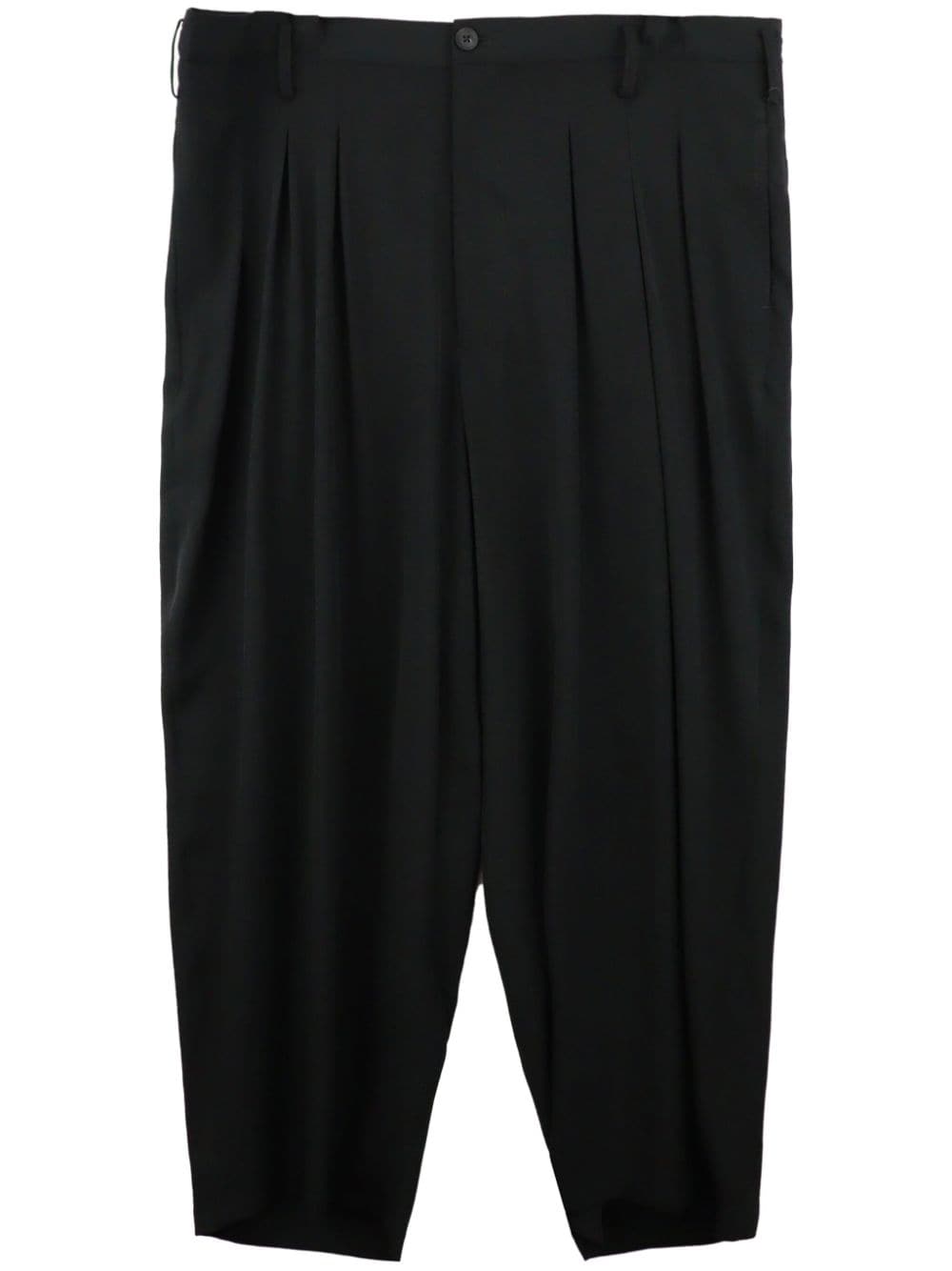 Yohji Yamamoto pleated tapered trousers - Black von Yohji Yamamoto