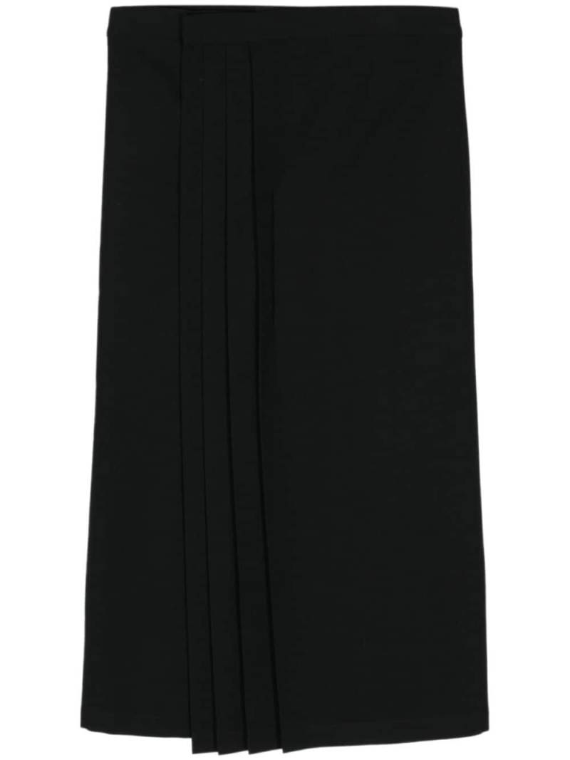 Yohji Yamamoto pleated wool midi skirt - Black von Yohji Yamamoto