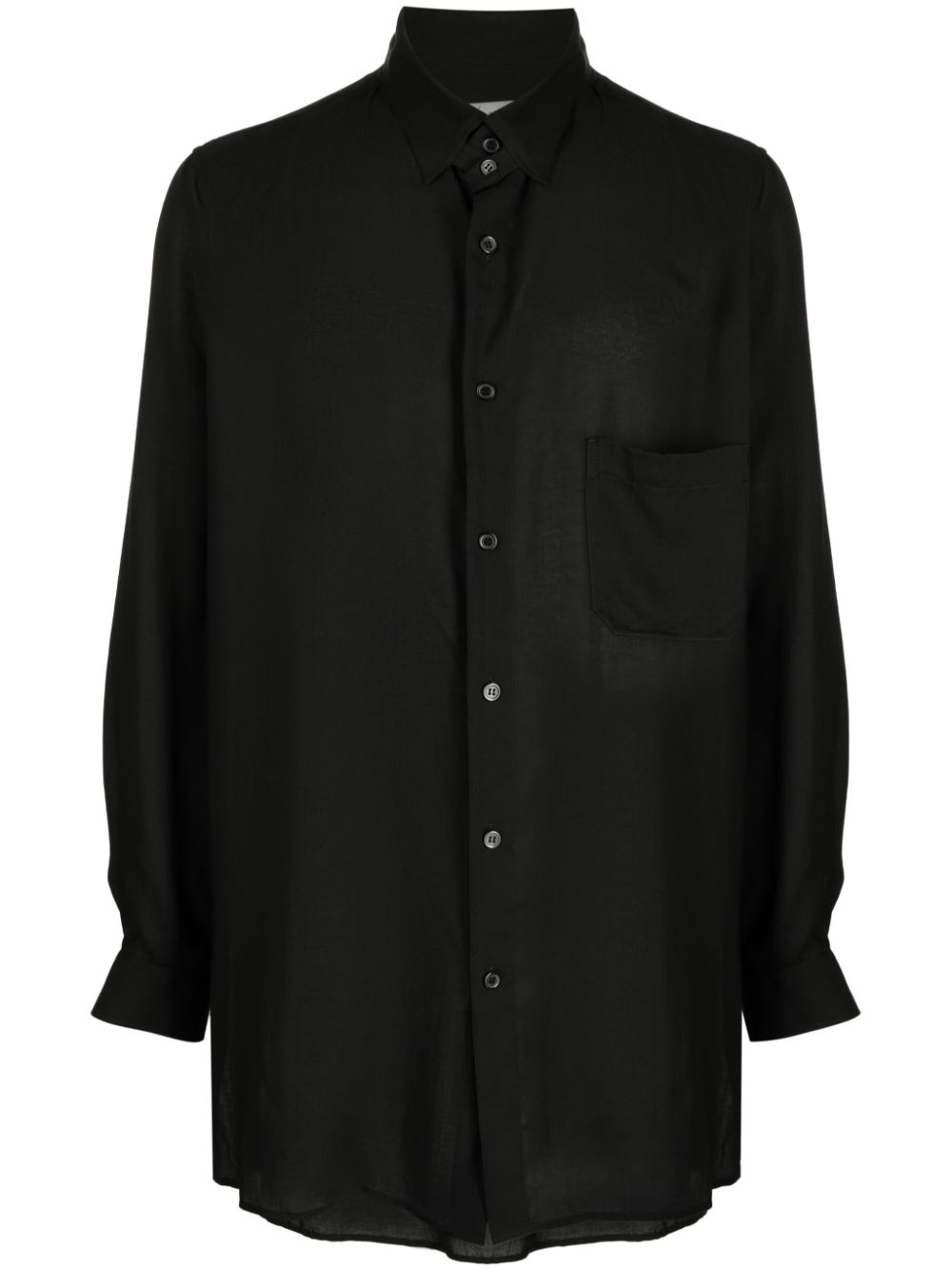 Yohji Yamamoto pointed-collar button-up shirt - Black von Yohji Yamamoto