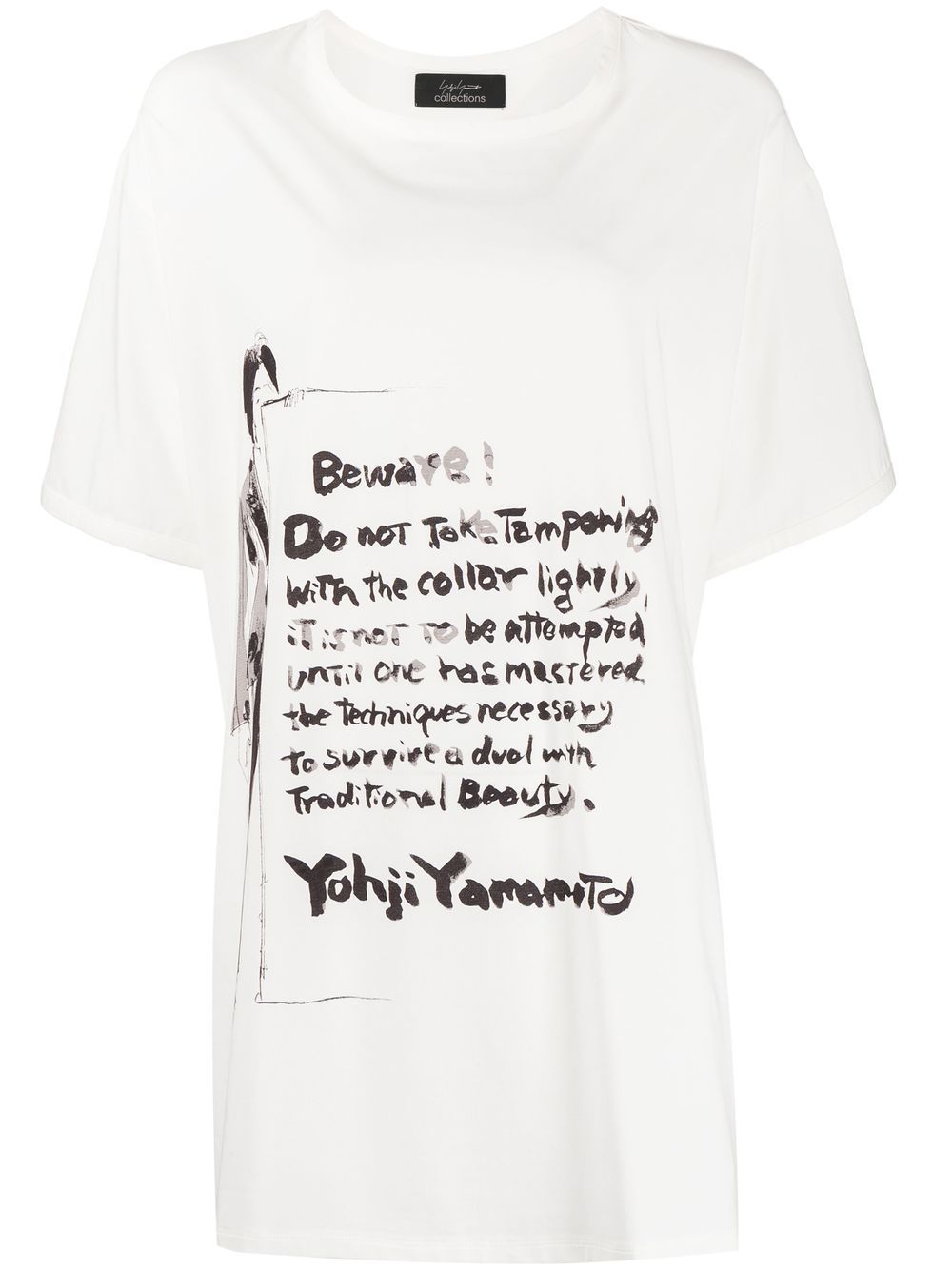 Yohji Yamamoto print short-sleeve T-shirt - White von Yohji Yamamoto