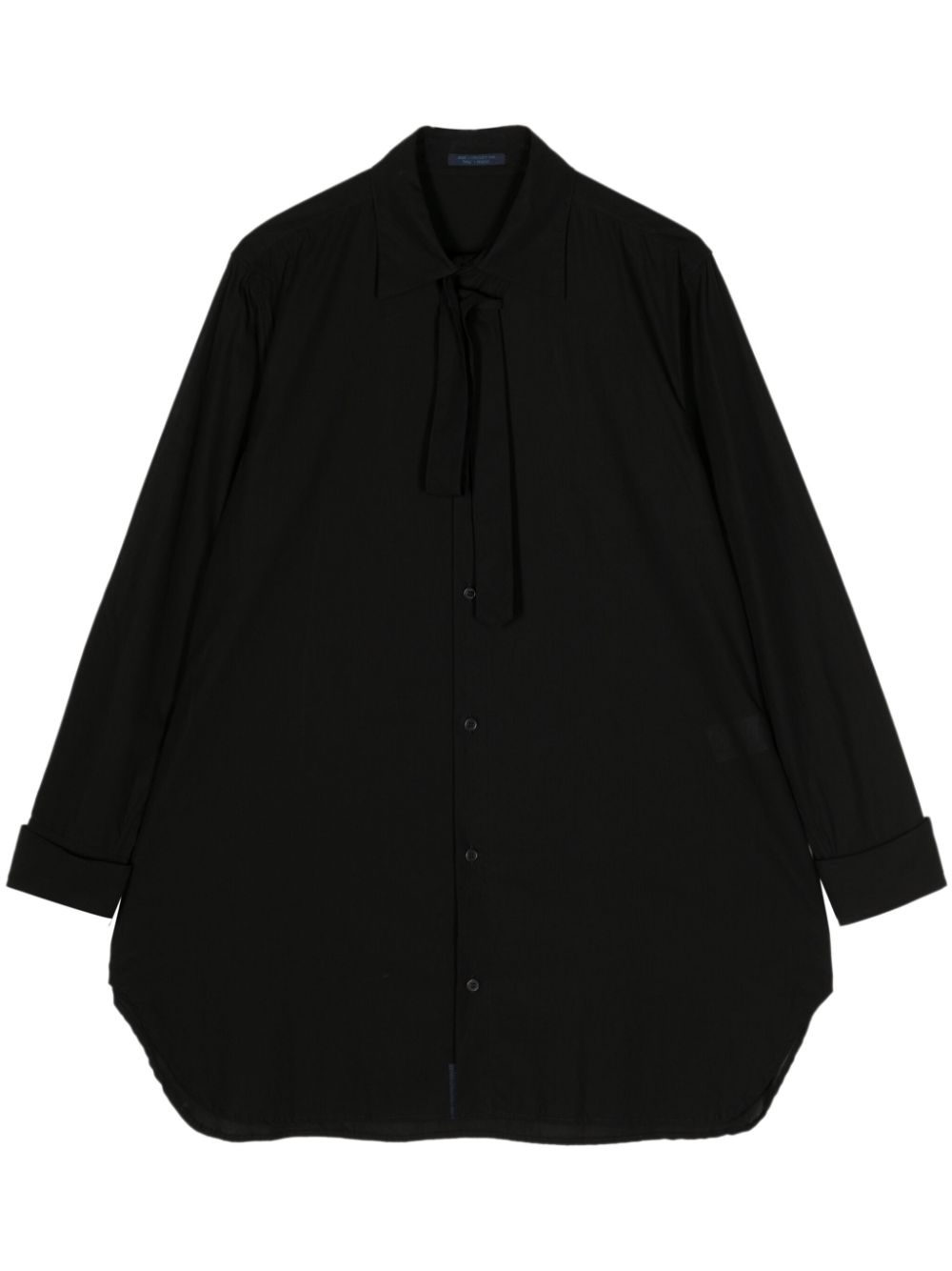 Yohji Yamamoto pussy-bow cotton shirt - Black von Yohji Yamamoto