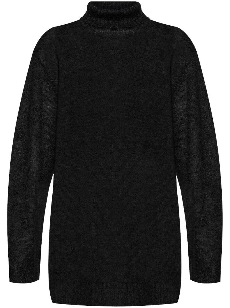 Yohji Yamamoto ripped-detailing jumper - Black von Yohji Yamamoto