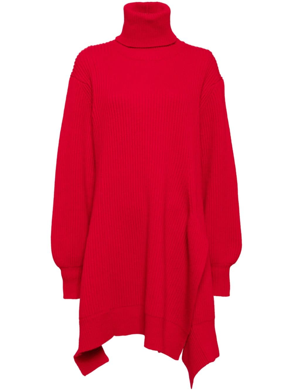 Yohji Yamamoto roll-neck asymmetric jumper - Red von Yohji Yamamoto