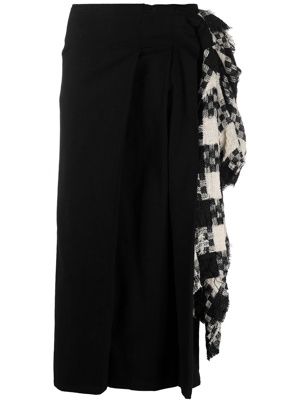 Yohji Yamamoto box-pleat wrap skirt - Black von Yohji Yamamoto