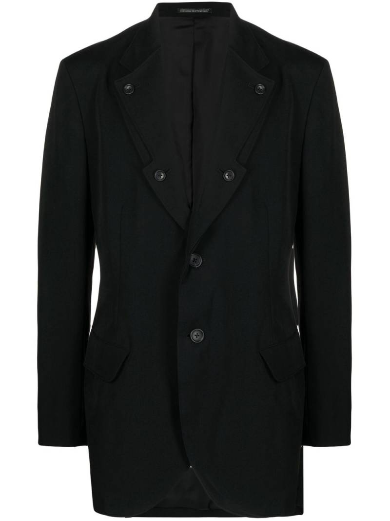 Yohji Yamamoto single-breasted fitted blazer - Black von Yohji Yamamoto