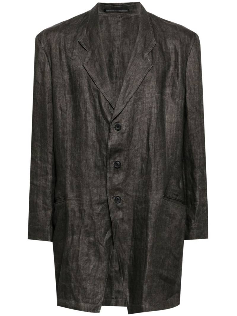 Yohji Yamamoto single-breasted linen blazer - Neutrals von Yohji Yamamoto