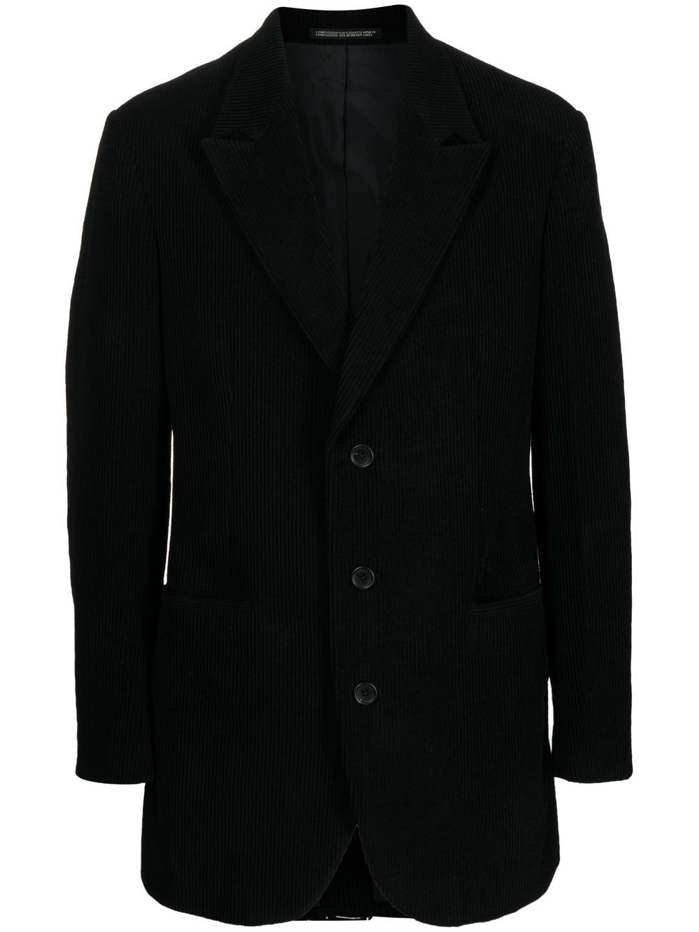 Yohji Yamamoto single-breasted wool blazer - Black von Yohji Yamamoto