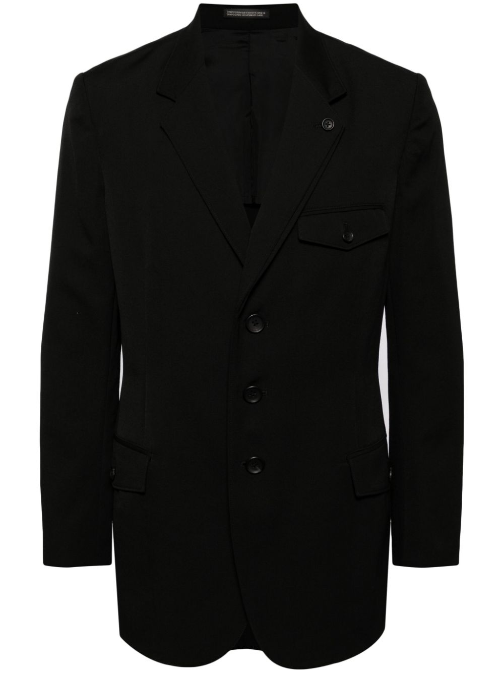 Yohji Yamamoto single-breasted wool blazer - Black von Yohji Yamamoto