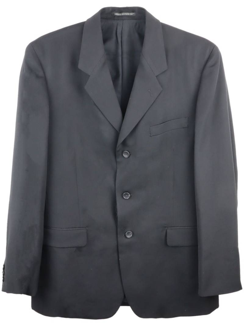 Yohji Yamamoto single-breasted wool blazer - Black von Yohji Yamamoto