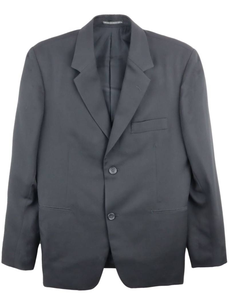 Yohji Yamamoto single-breasted wool blazer - Black von Yohji Yamamoto